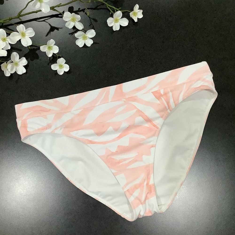 Athleta South Beach High Waist Bikini Bottoms in Pink Quartz Pastel Watercolor